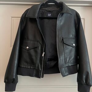 Gap Women’s Leather Bomber Jacket